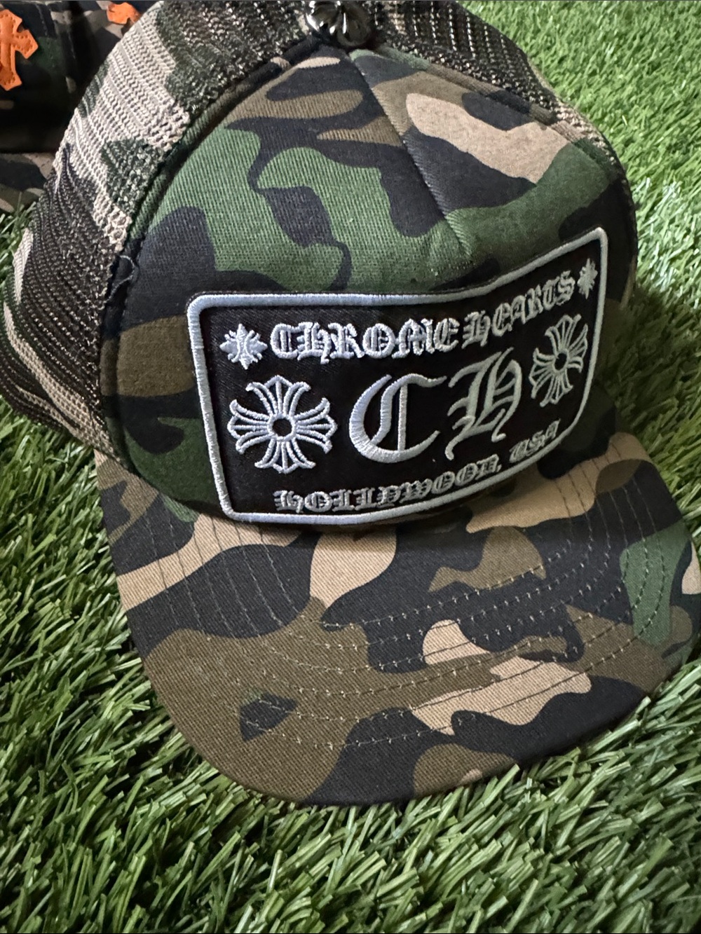 Chrome Camouflage Trucker Cap - Green & Black